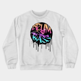 DRUM AND BASS  - Graffiti Paint Drip (blue/orange/purple) Crewneck Sweatshirt